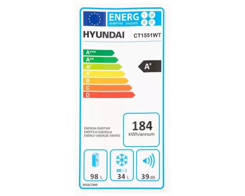 Холодильник Hyundai CT1551WT белый