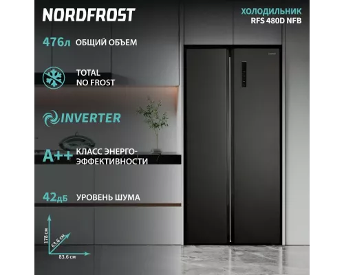 Холодильник NORDFROST RFS 480D NFB inverter