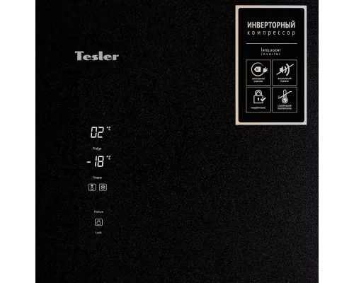 Холодильник TESLER RCD-482I BLACK GLASS