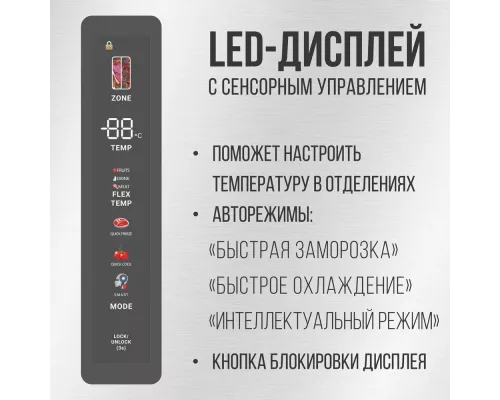 Холодильник TESLER RSD-537BI SPARKLING WHITE