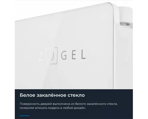 Холодильник ZUGEL ZRTD459GW белое стекло