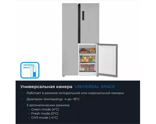 Холодильник ZUGEL ZRTD459X нержавеющая сталь