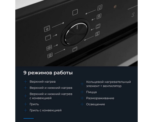 Духовой шкаф ZUGEL ZOE602B черный