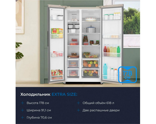 Холодильник ZUGEL ZRSS630C бежевое стекло
