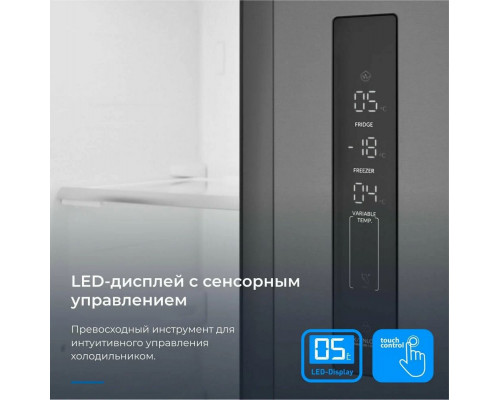 Холодильник ZUGEL ZRTD459XB черный Холодильник ZUGEL ZRTD459XB черный