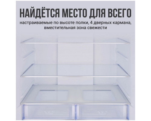 Холодильник TESLER RCD-482I WHITE GLASS