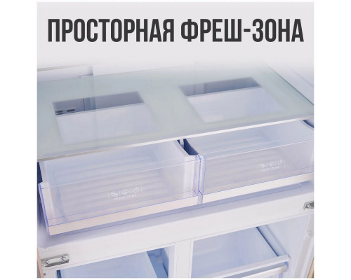Холодильник TESLER RCD-482I WHITE GLASS