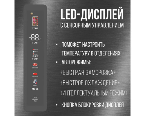 Холодильник TESLER RCD-547BI GRAPHITE