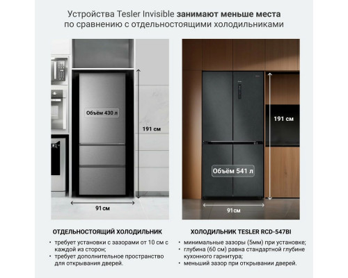 Холодильник TESLER RCD-547BI SPARKLING GREY