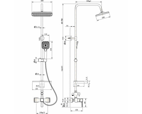 Душевая стойка Lemark Evitta LM0560C