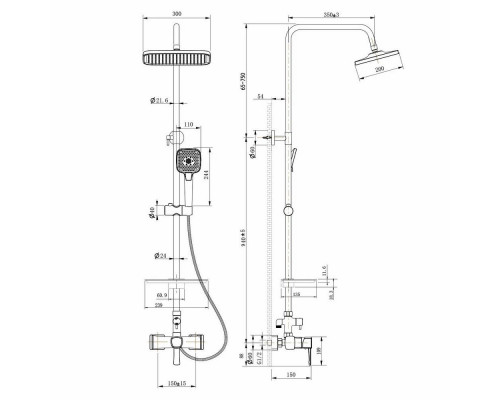 Душевая стойка Lemark Evitta LM0560C