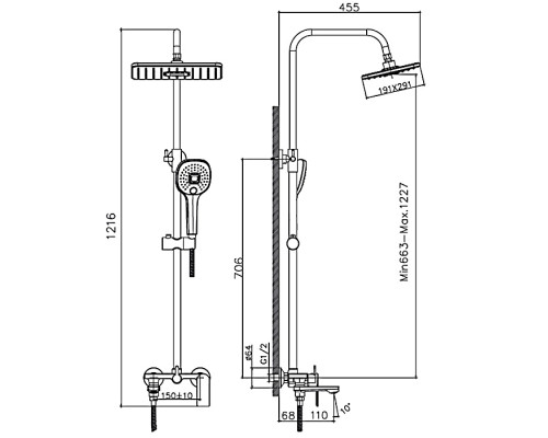 Душевая стойка Haiba HB24505-8