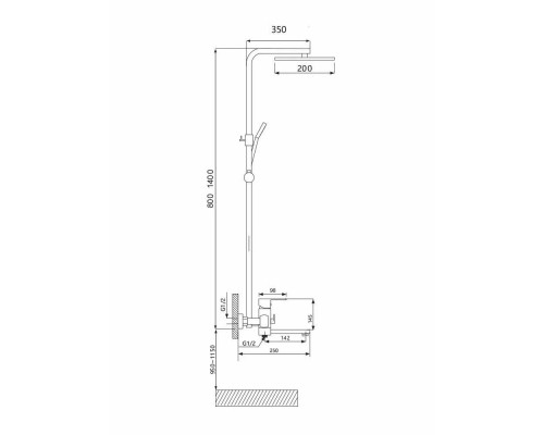 Душевая стойка Vieir V113562G Душевая стойка Vieir V113562G