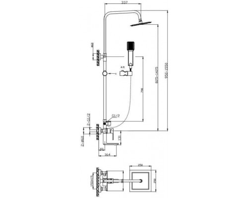 Душевая стойка BelBagno ROMANO-VSCM-CRM