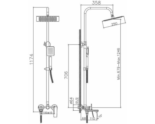 Душевая стойка Haiba HB24533-3