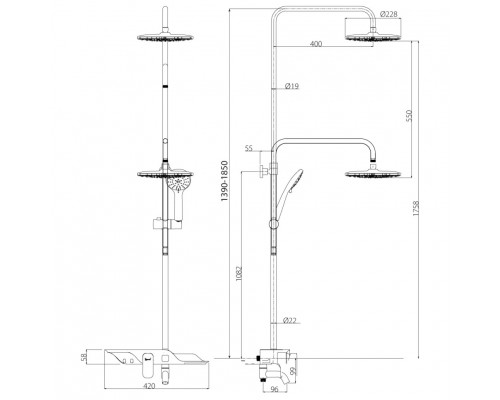 Душевая стойка Lemark Tropic LM7003C