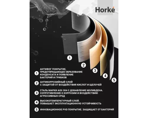 Кухонная мойка Horke 21RG550-505-ST