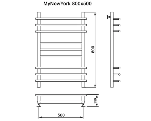 Полотенцесушитель MyFrea My New York 80/50 водяной