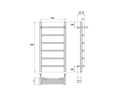 Полотенцесушитель Point Афина PN04158P П5