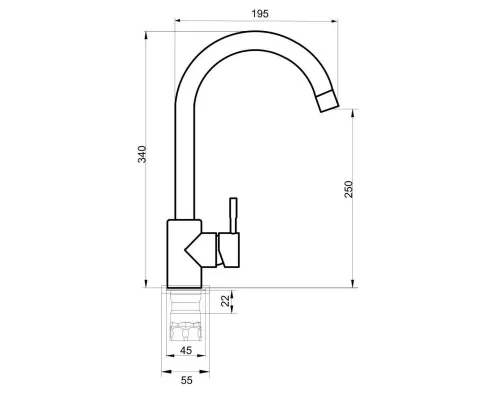 Смеситель для кухни РМС SUS124PVD-017F