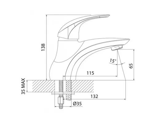 Смеситель для раковины Iddis Leaf LEASB00i01