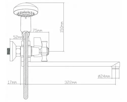 Смеситель для ванны Boou BA5333-4-B723-C018