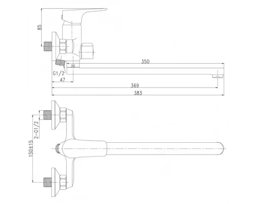Смеситель для ванны MIXXUS FOCUS-006