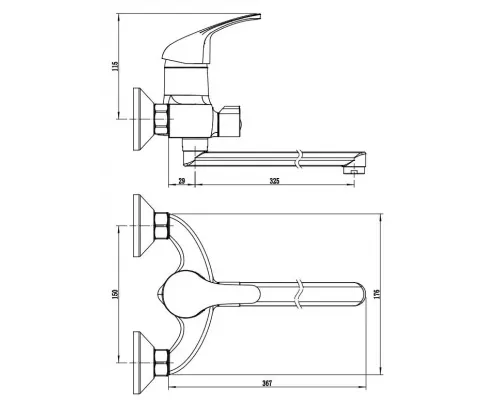 Смеситель для ванны Venta VX326DC
