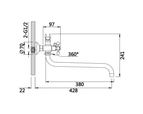 Смеситель для ванны Vieir V140143