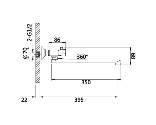 Смеситель для ванны Vieir V150142