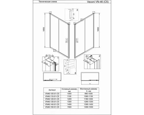 Душевая дверь Veconi VN-46