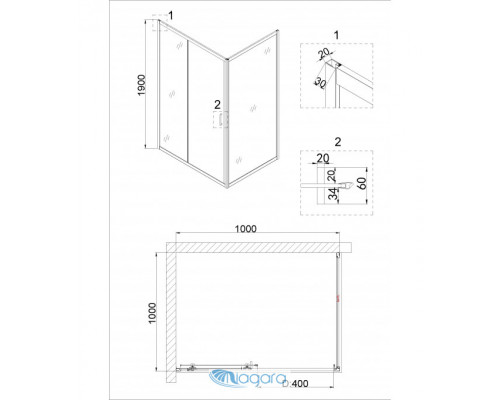 Душевое ограждение Niagara Nova NG-62-10A-A100 100*100*195