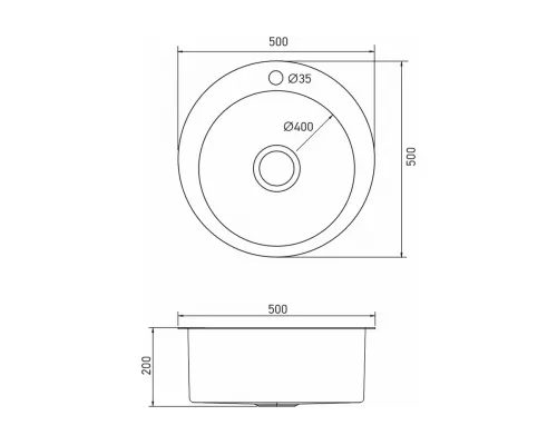Кухонная мойка MIXLINE D50 PRO черный графит