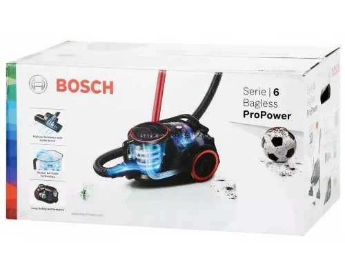 Пылесос Bosch BGS41POW1 черный/красный