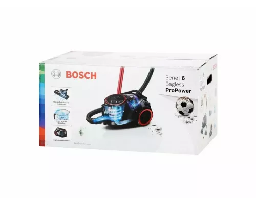 Пылесос Bosch BGS41POW1 черный/красный
