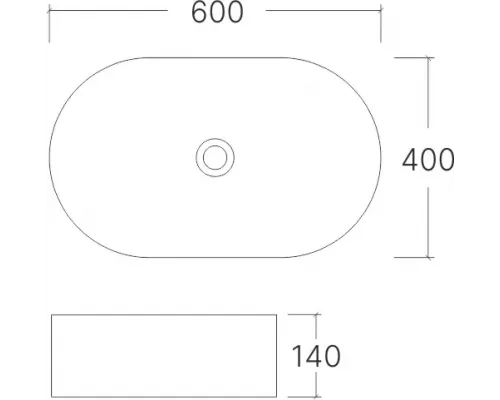 Раковина накладная EvaGold A257A 600*400*140мм