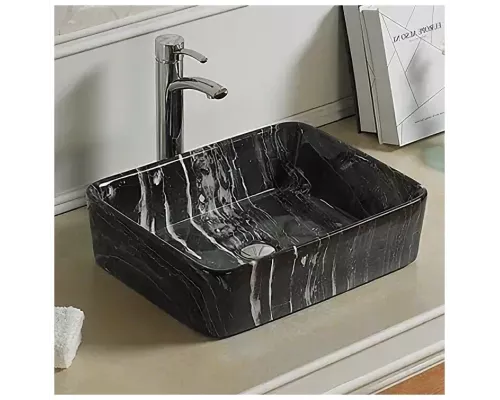 Раковина накладная Mirsant SHELL-0619 Black Marble