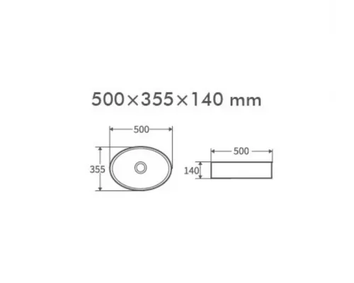 Раковина накладная Redo RD-238-MR 500*355*140