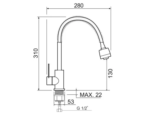 Смеситель для кухни РМС SUS124-016F