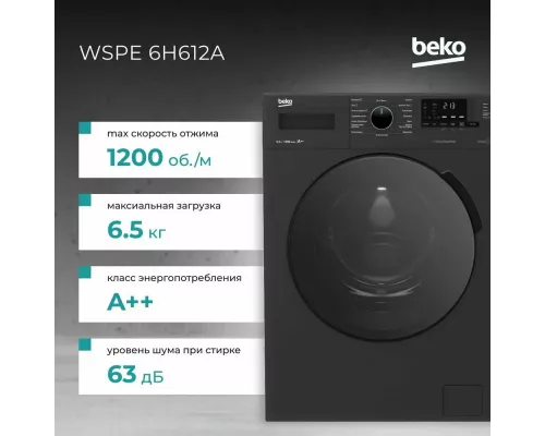 Стиральная машина BEKO WSPE 6H612A черный