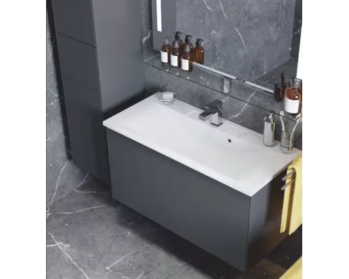 Тумба Sole Ultra 100 подвесная серая мат.