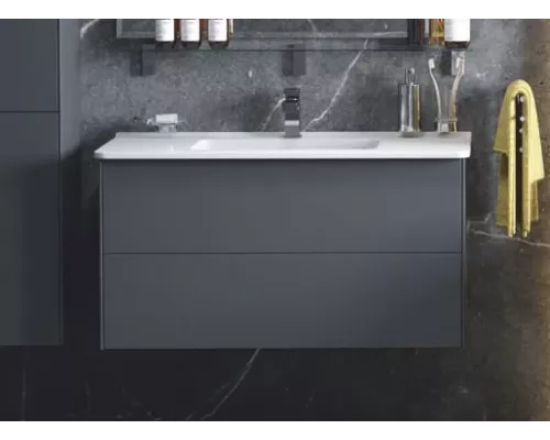 Тумба Sole Ultra 100 подвесная серая мат.