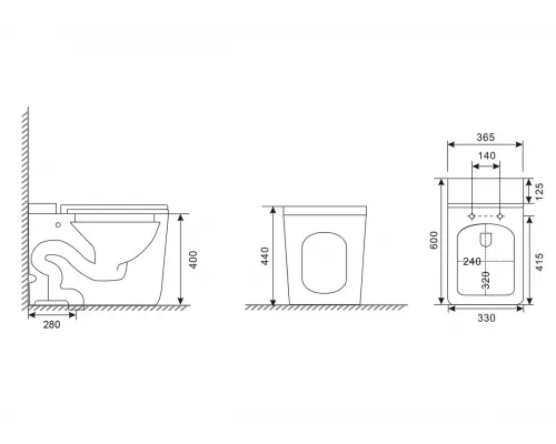 Унитаз напольный Abber Rechteck AC1212P