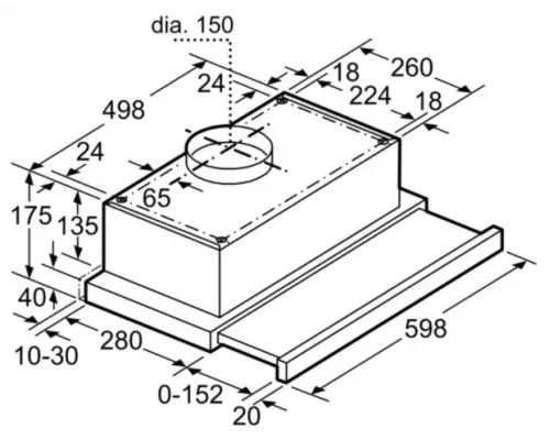 Встраивамая вытяжка Bosch Serie 2 DFT63CA60Q