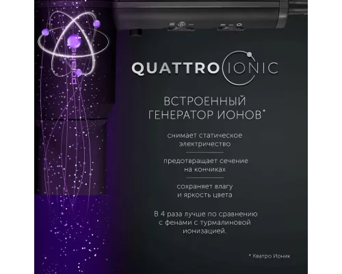 Фен Polaris PHD 2044Ti Quattro Ionic Черный