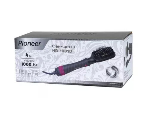Фен-щетка Pioneer HB-1001D, черный с красным
