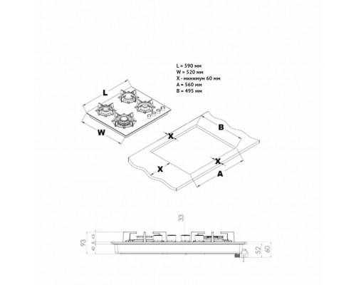 Варочная поверхность KORTING HGG 6420 CN Варочная поверхность KORTING HGG 6420 CN