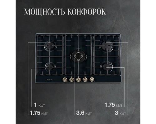 Варочная поверхность Kuppersberg FV9TGRZ ANT Silver Варочная поверхность Kuppersberg FV9TGRZ ANT Silver