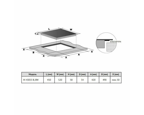 Варочная поверхность KORTING HI 43053 BW Варочная поверхность KORTING HI 43053 BW