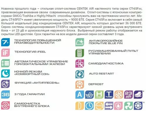 Сплит-система Centek CT-65F09